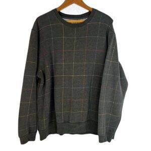 Field Gear Windowpane Plaid Sweater Cotton Blend Preppy Casual Size Large Retro